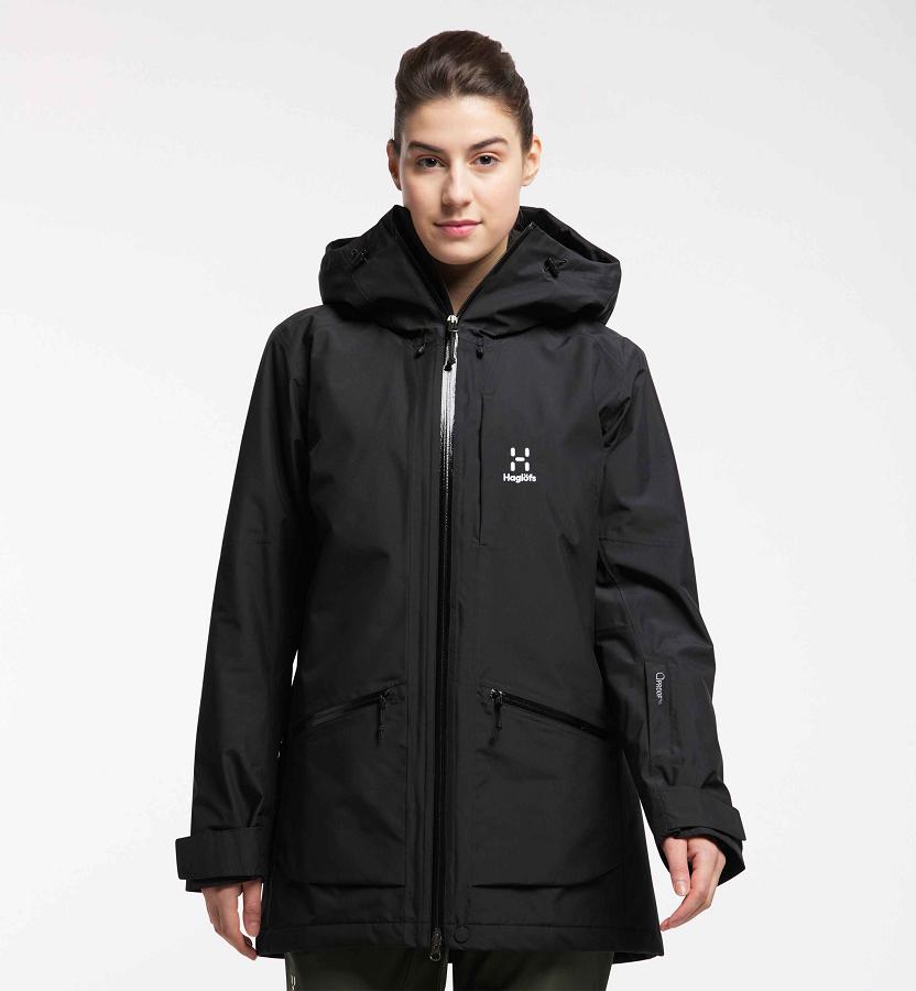 Haglöfs Womens Lumi Parka Black New Zealand 57069KZGX